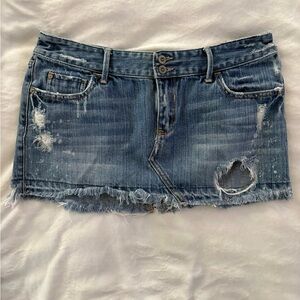 Y2K Hollister Distressed Denim micro Mini Skirt 7